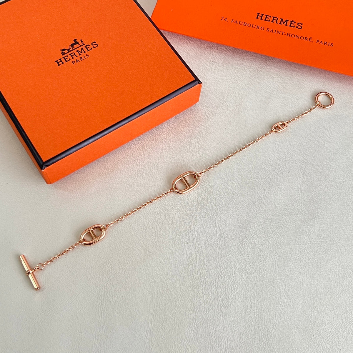 Hermès Rose Gold-Tone Anchor-Link Bracelet - album image 4