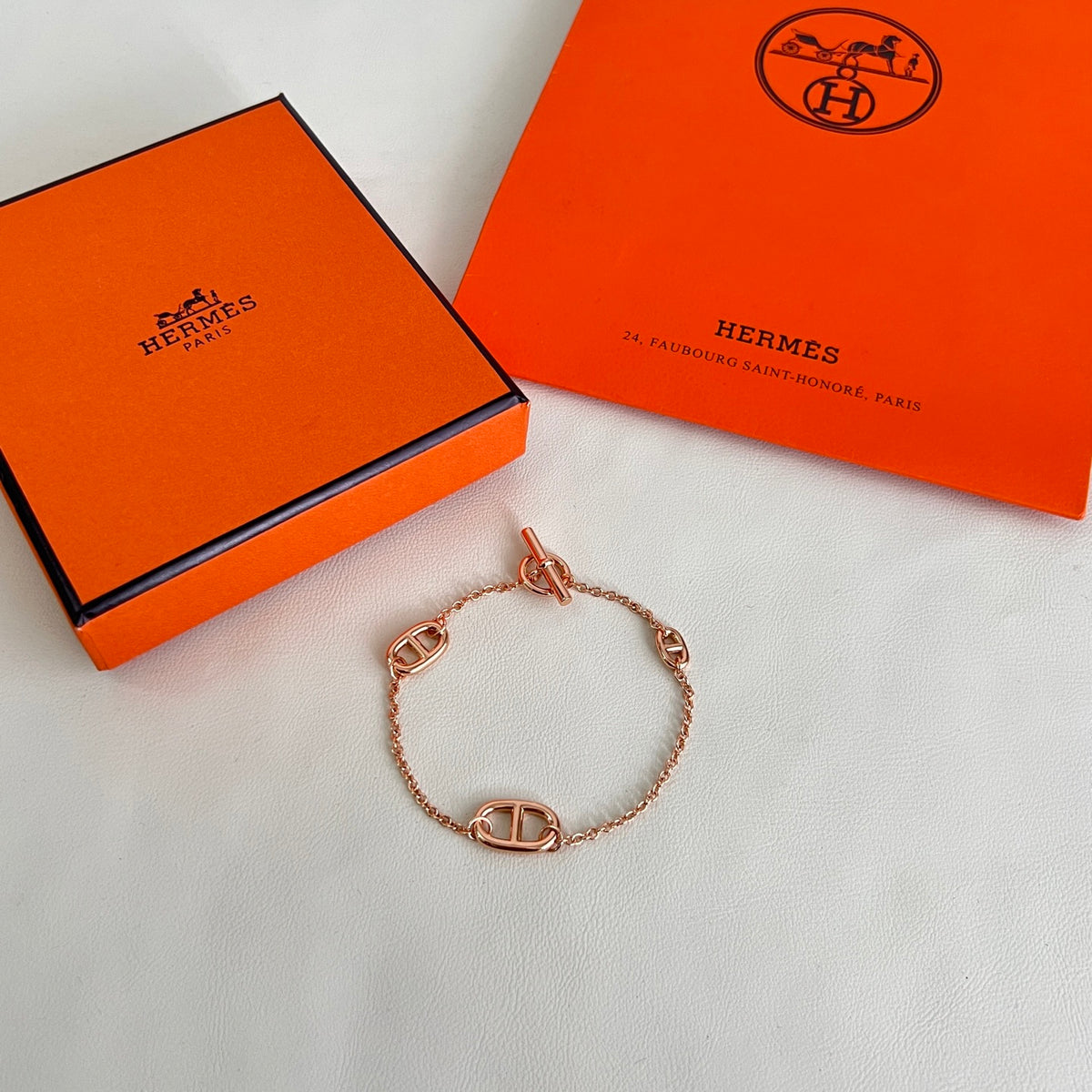 Hermès Rose Gold-Tone Anchor-Link Bracelet - album image 1