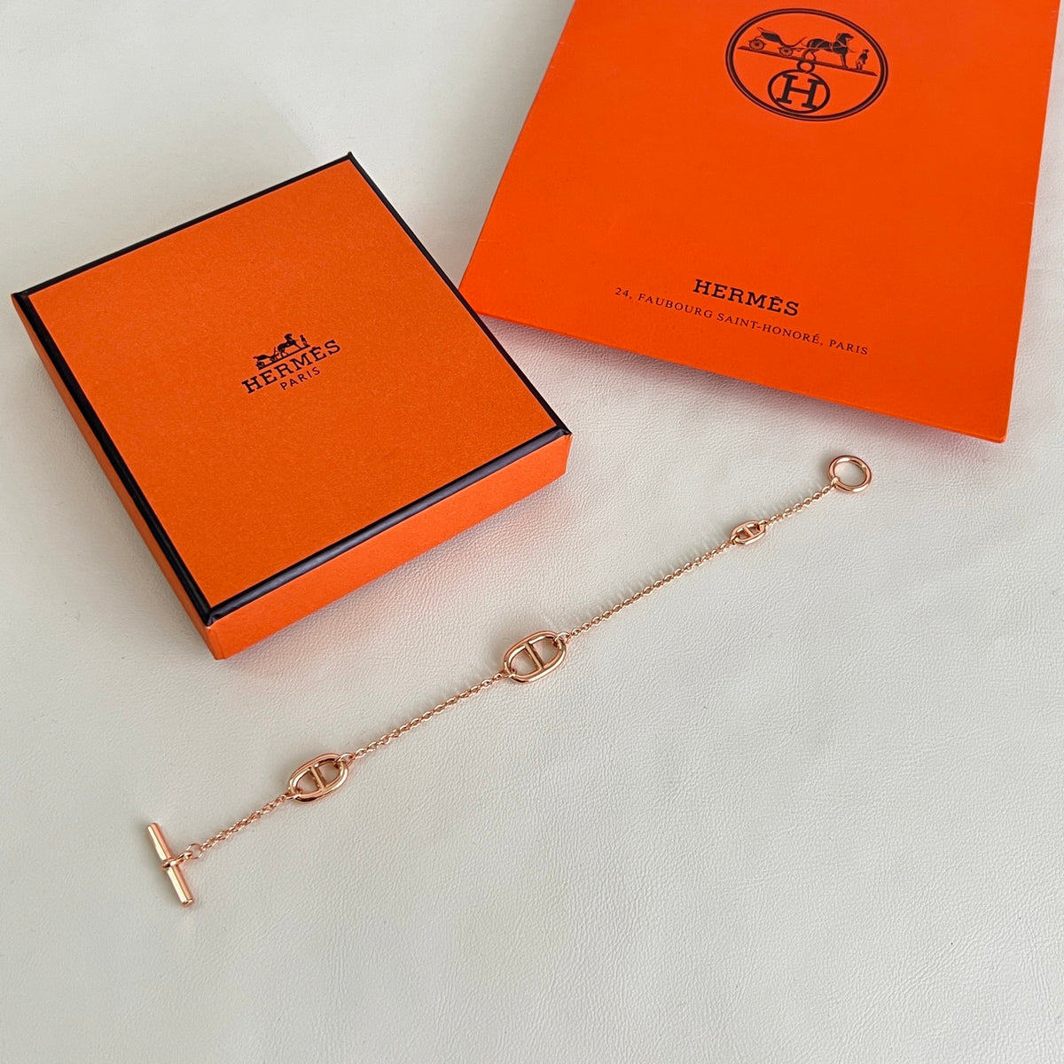 Hermès Rose Gold-Tone Anchor-Link Bracelet - album image 2