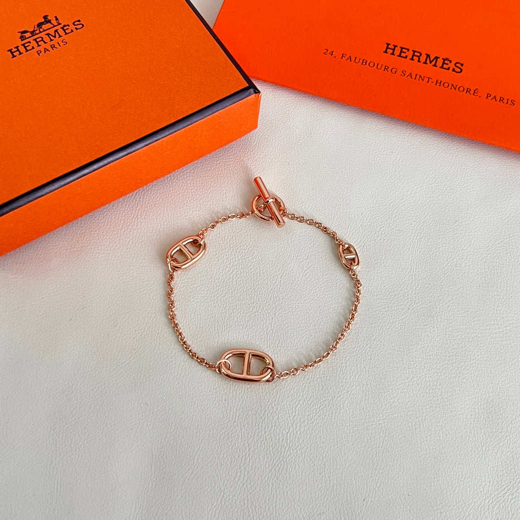 Hermès Rose Gold-Tone Anchor-Link Bracelet - album image 3