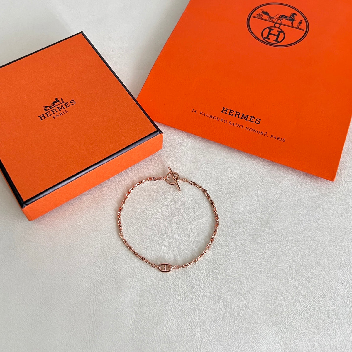 Hermès Rose Gold-Tone Slim-Link Bracelet - album image 1
