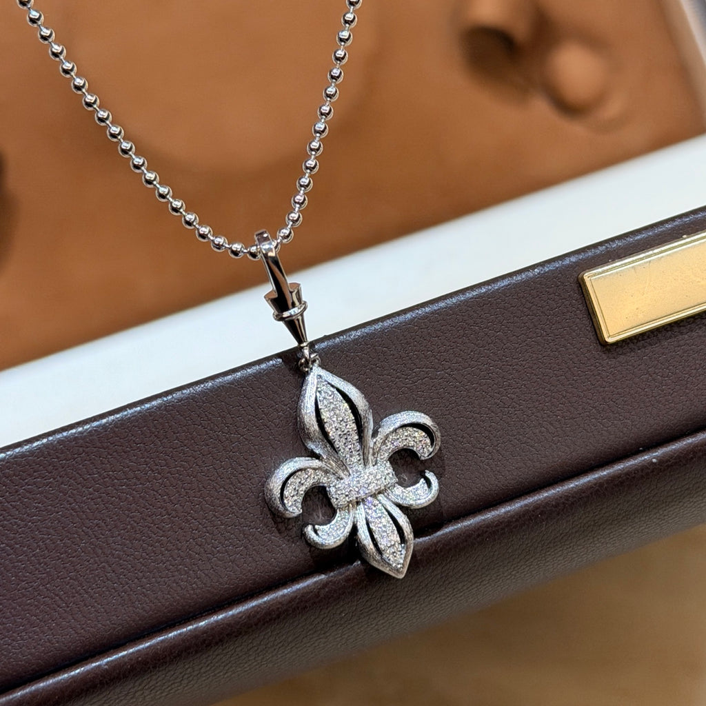 Chrome Hearts Large Fleur Motif Silver-Tone Necklace - album image 6