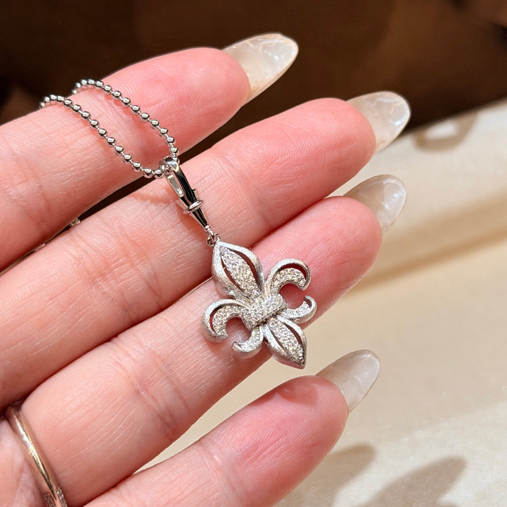 Chrome Hearts Large Fleur Motif Silver-Tone Necklace - album image 4