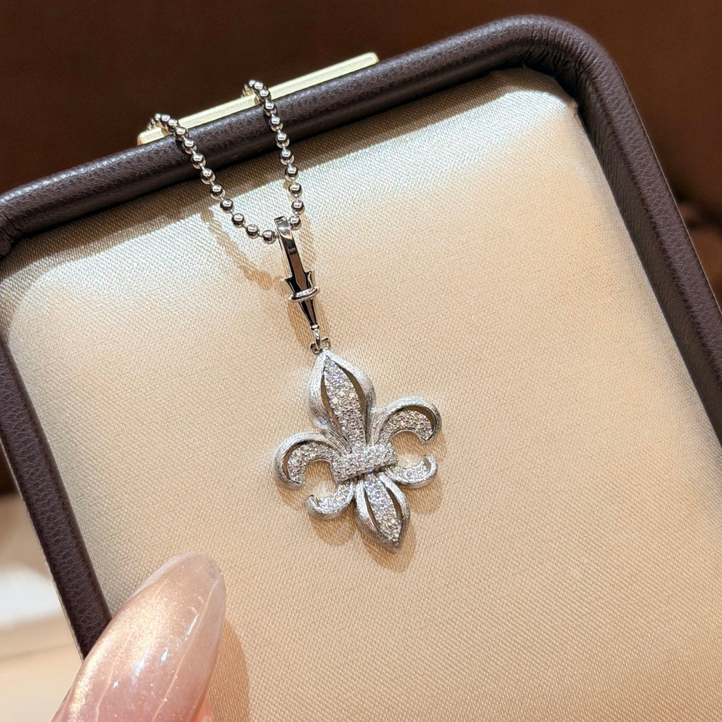 Chrome Hearts Large Fleur Motif Silver-Tone Necklace - album image 8