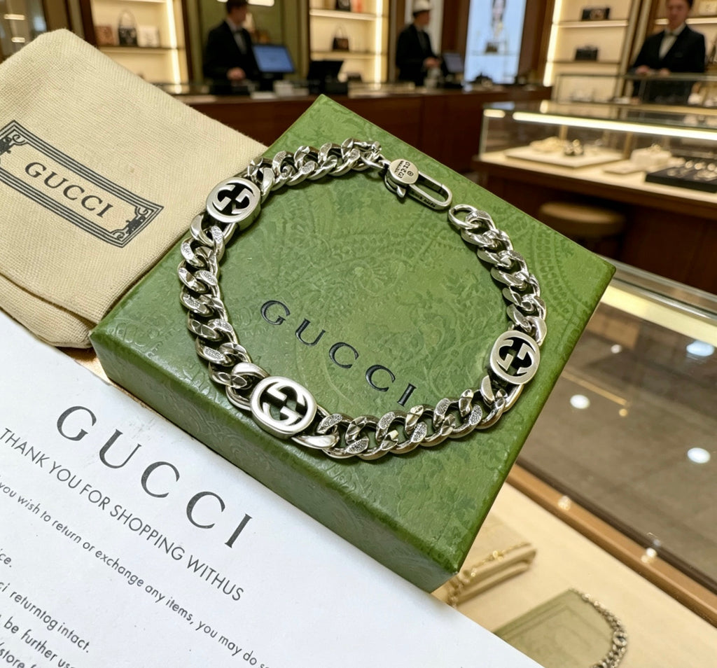 Gucci Silver-Tone Wide Woven Chain Bracelet - album image 9