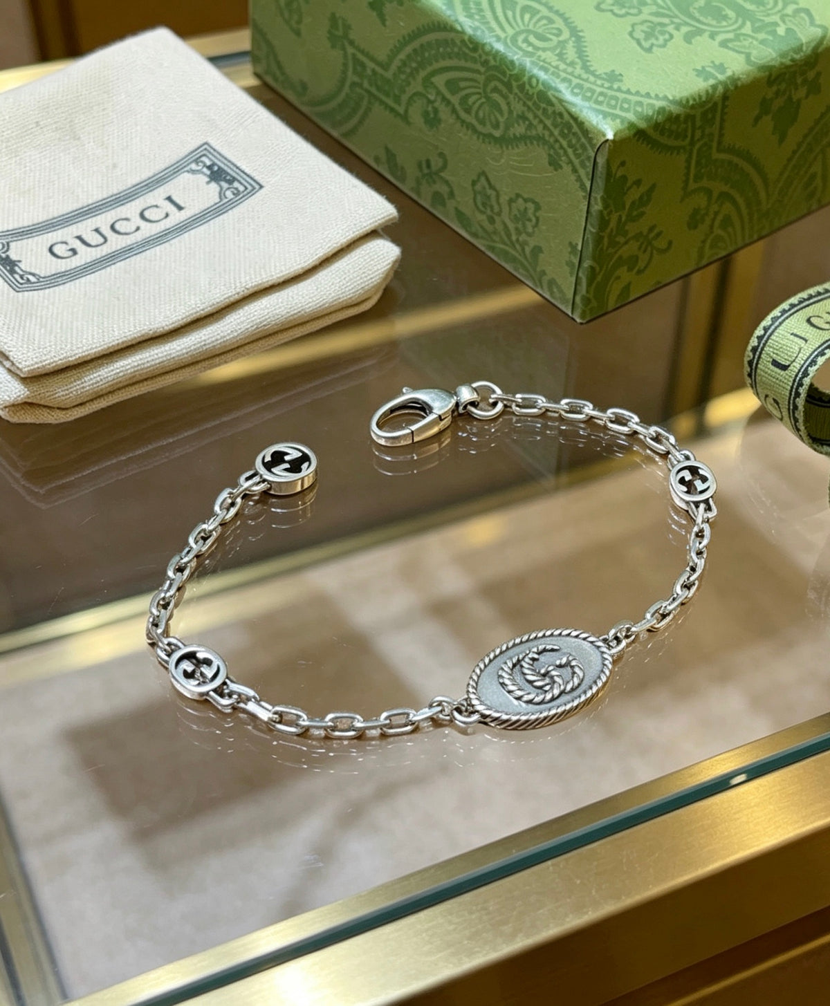 Gucci Silver-Tone Coin Charm Bracelet - album image 5