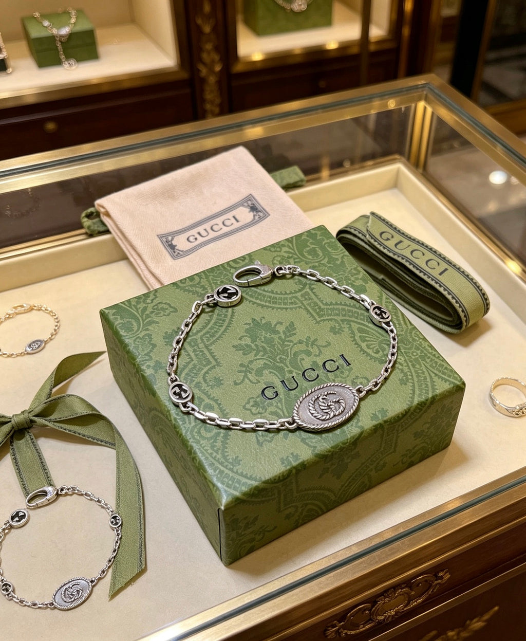 Gucci Silver-Tone Coin Charm Bracelet - album image 9