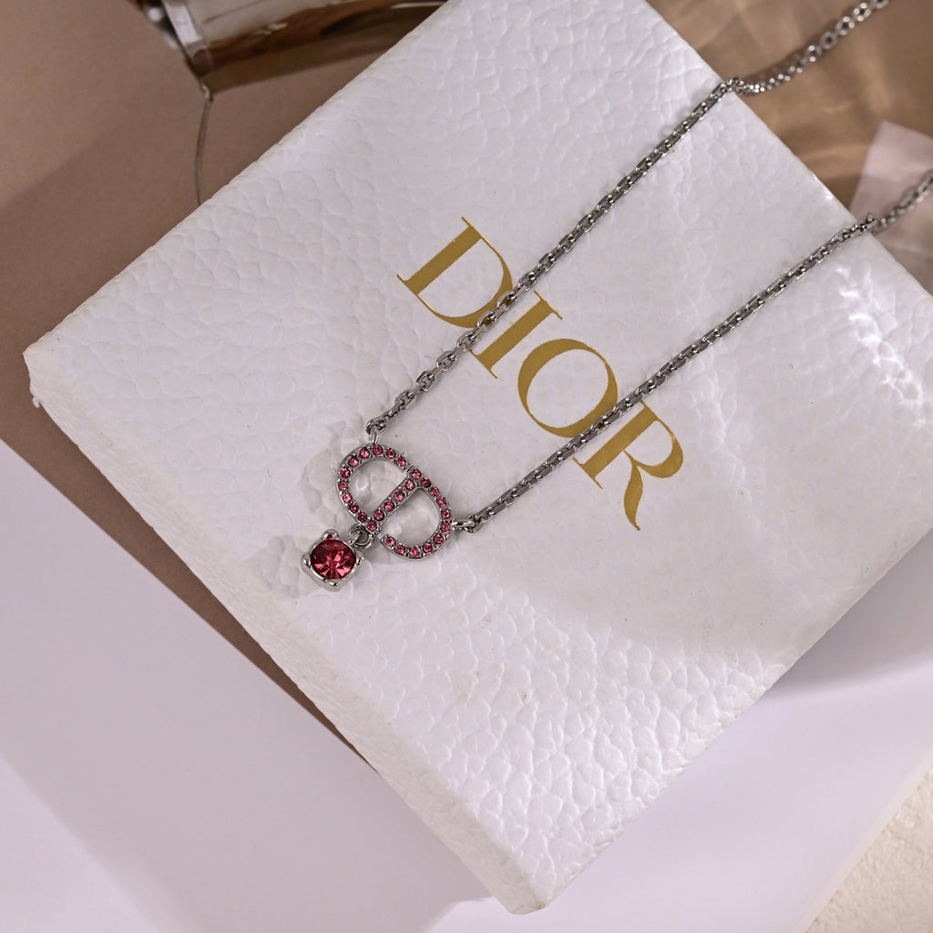Dior Red Bead CD Pendant Necklace - product image 5