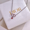 Dior Red Bead CD Pendant Necklace - product image 1