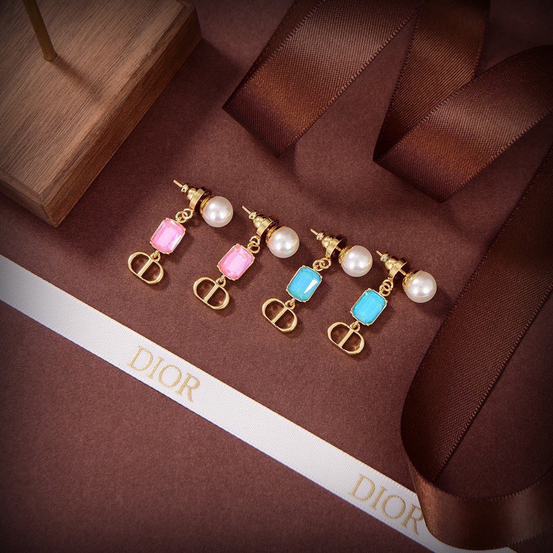 Dior Pastel Bead CD Earrings - product image 1