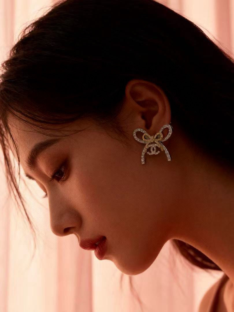 Chanel Interlocking C Bow Butterfly Earrings - album image 4