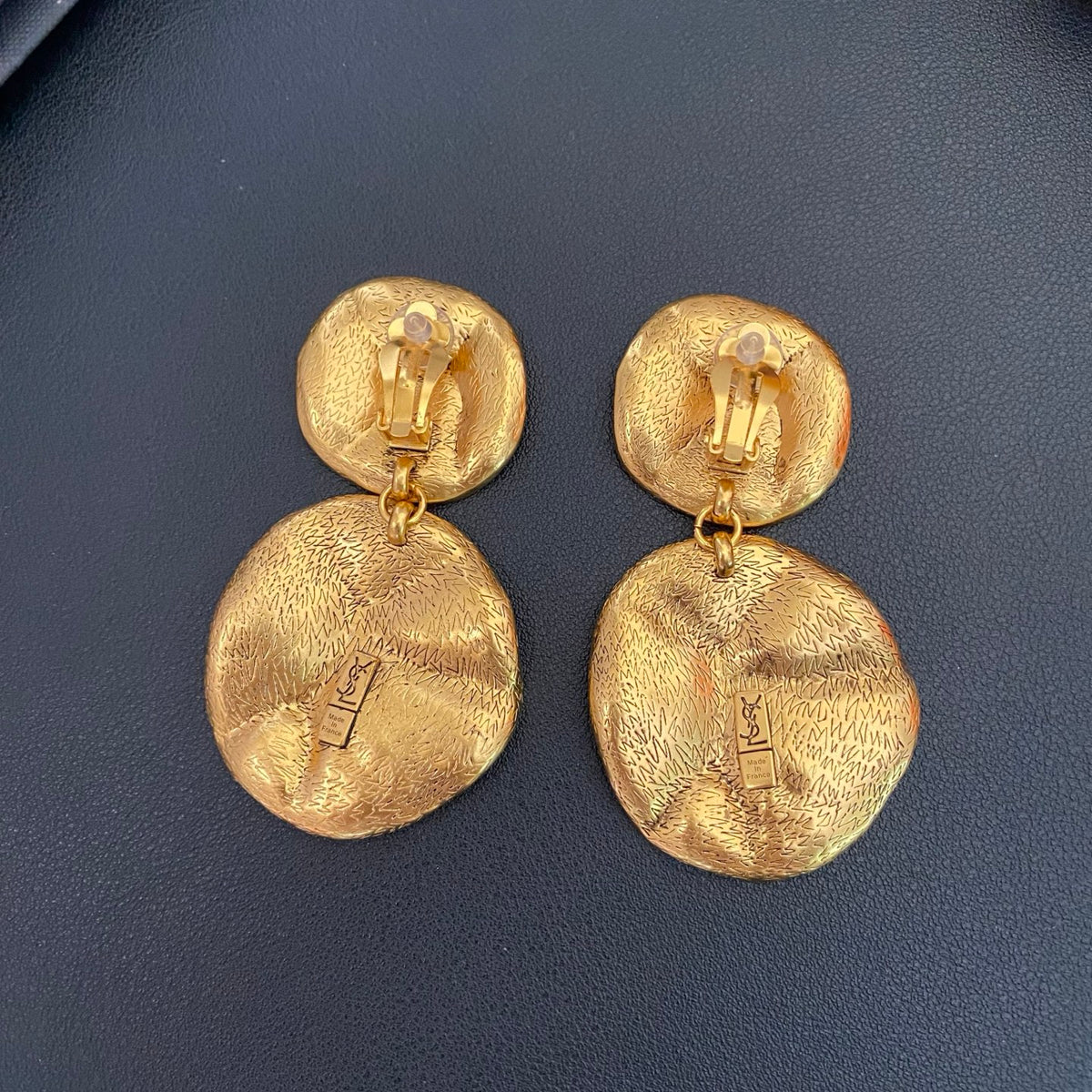Saint Laurent Gold-Tone Irregular Double-Disc Earrings - album image 8