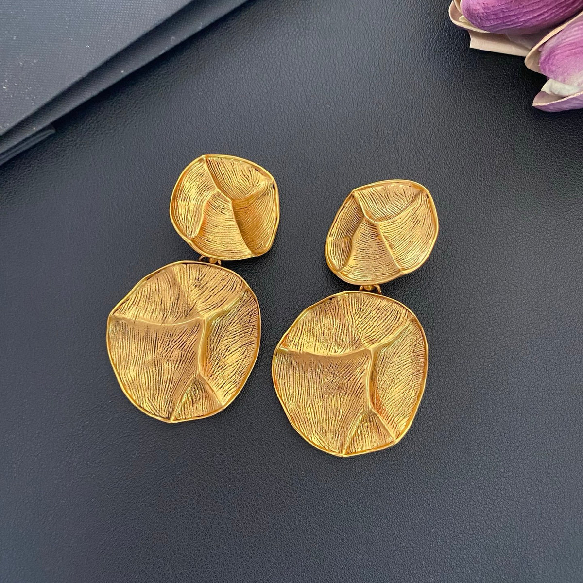 Saint Laurent Gold-Tone Irregular Double-Disc Earrings - album image 1