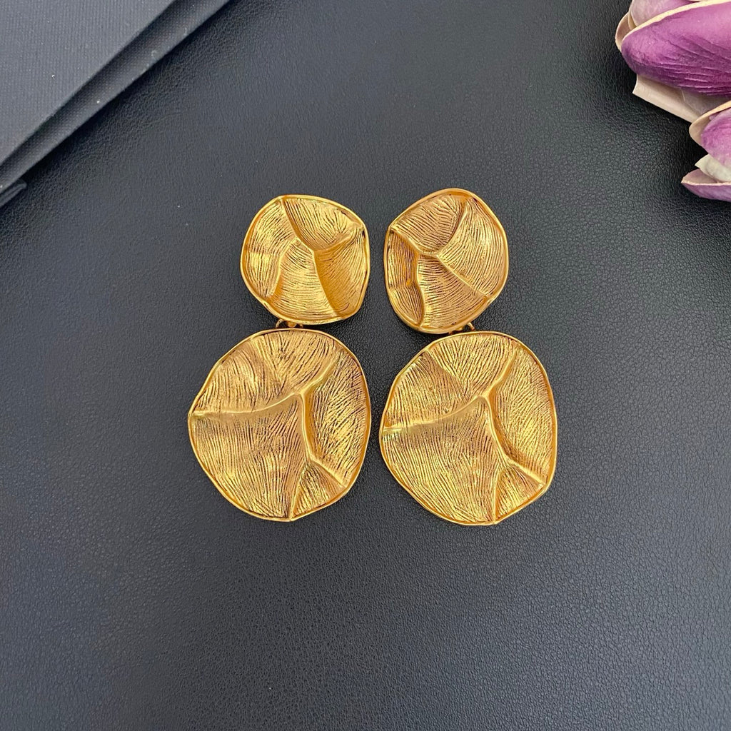 Saint Laurent Gold-Tone Irregular Double-Disc Earrings - album image 4