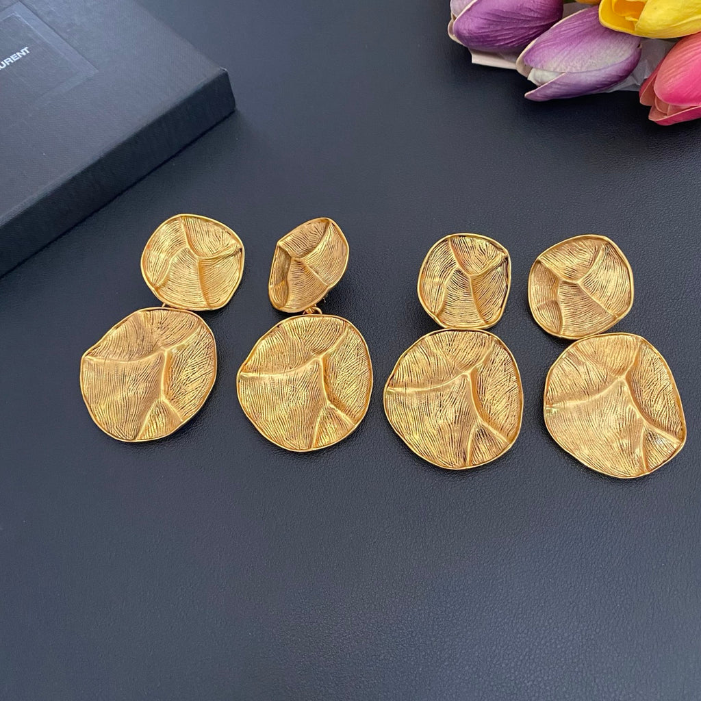 Saint Laurent Gold-Tone Irregular Double-Disc Earrings - album image 6