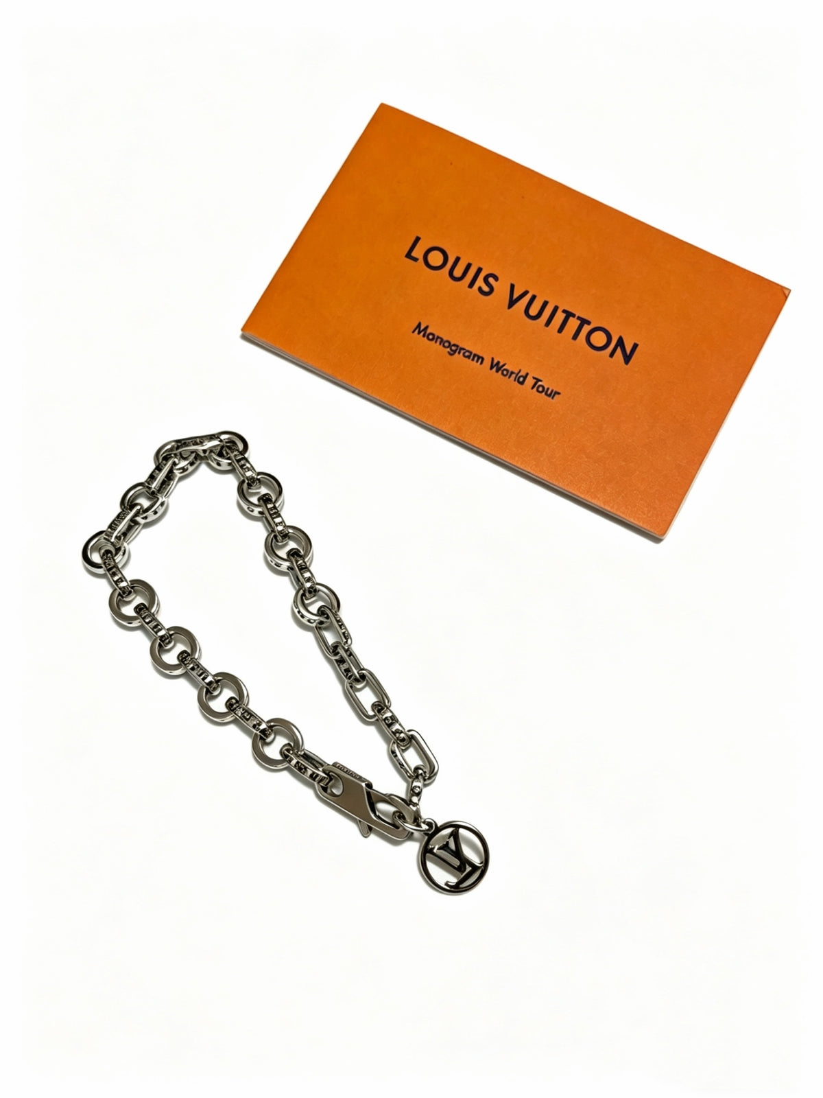 Louis Vuitton Silver-Tone Antiqued Cuban Link Chain Bracelet - album image 2
