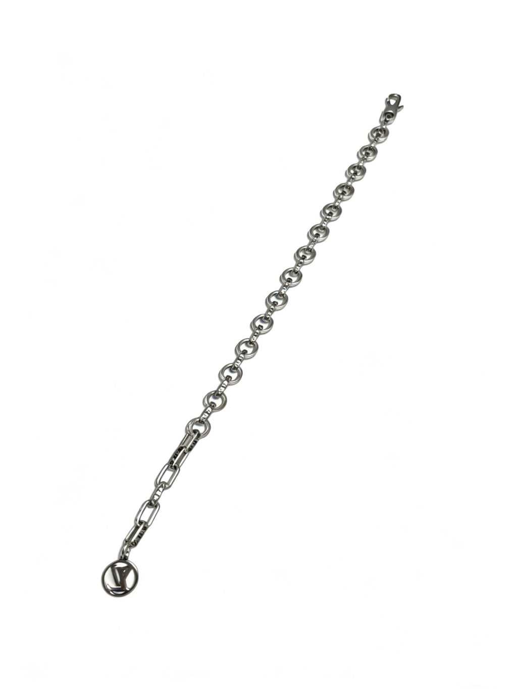 Louis Vuitton Silver-Tone Antiqued Cuban Link Chain Bracelet - album image 3