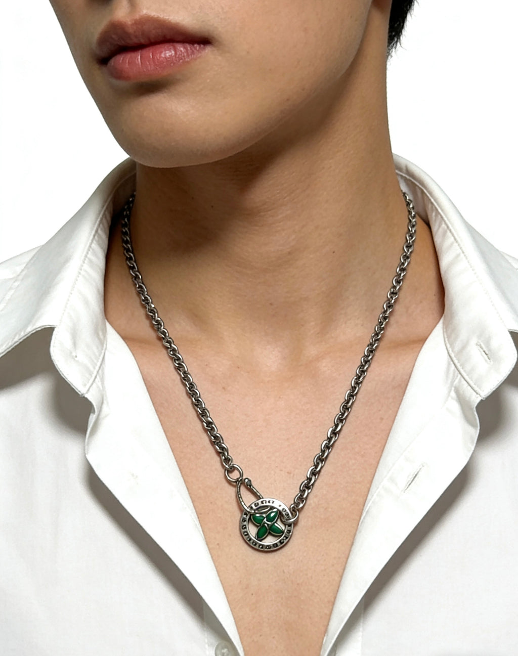Louis Vuitton Silver-Tone Antiqued Chain Necklace - album image 4