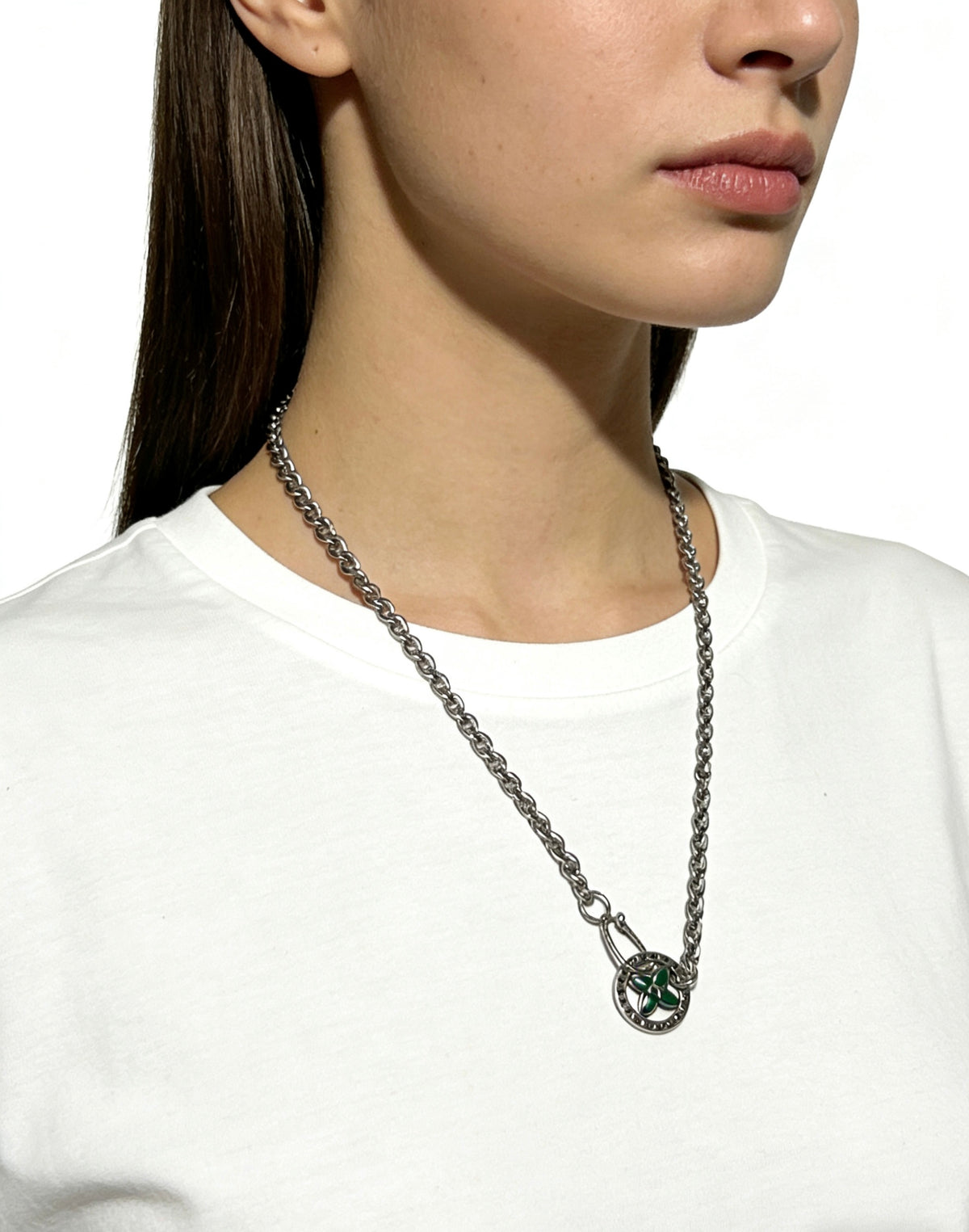 Louis Vuitton Silver-Tone Antiqued Chain Necklace - album image 5