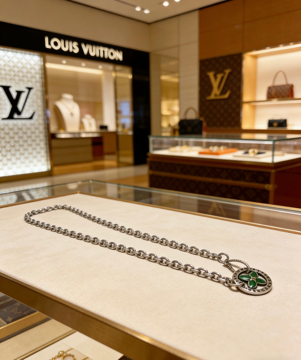 Louis Vuitton Silver-Tone Antiqued Chain Necklace - album image 8