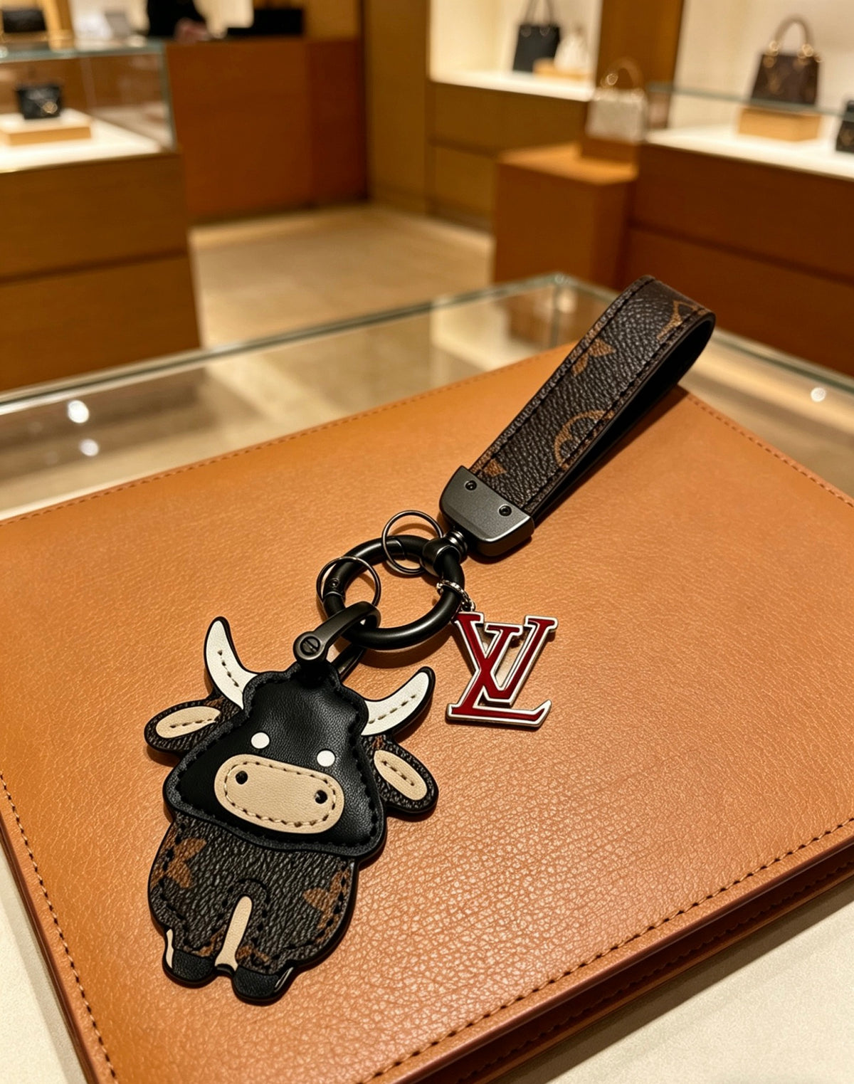 Louis Vuitton Black Bear Keychain with Dark Strap - album image 6