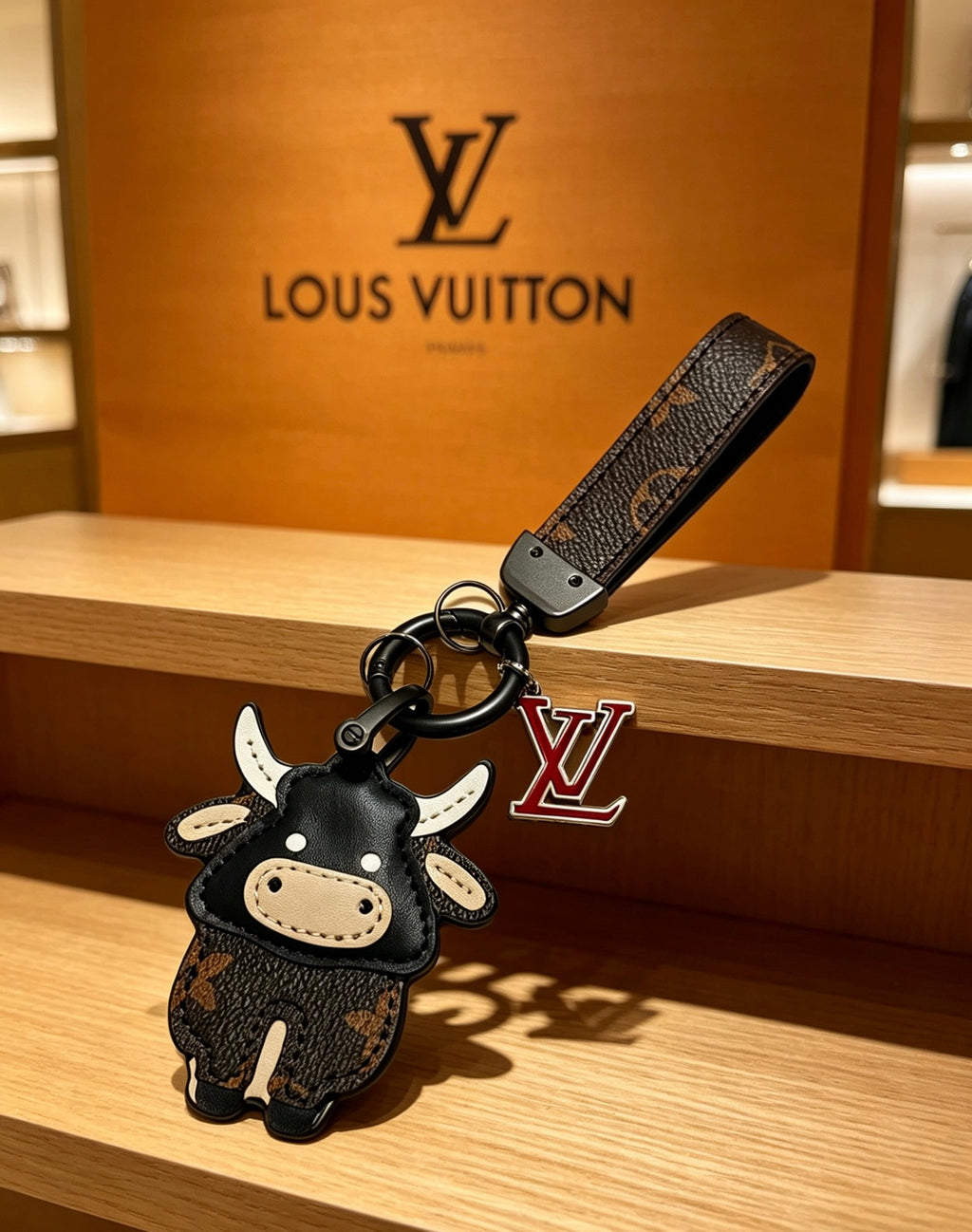 Louis Vuitton Black Bear Keychain with Dark Strap - album image 4