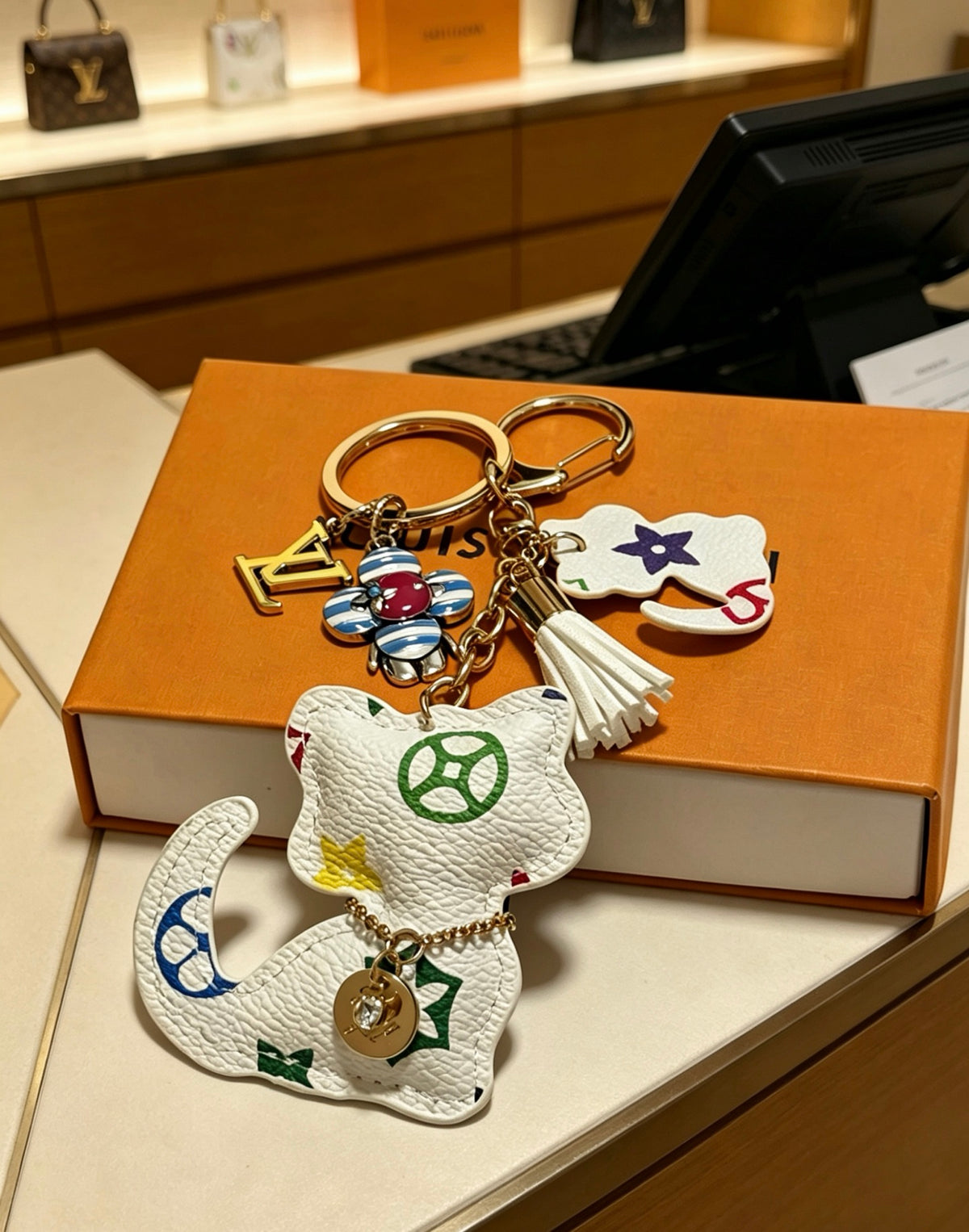 Louis Vuitton White Monogram Bear Keychain - album image 6