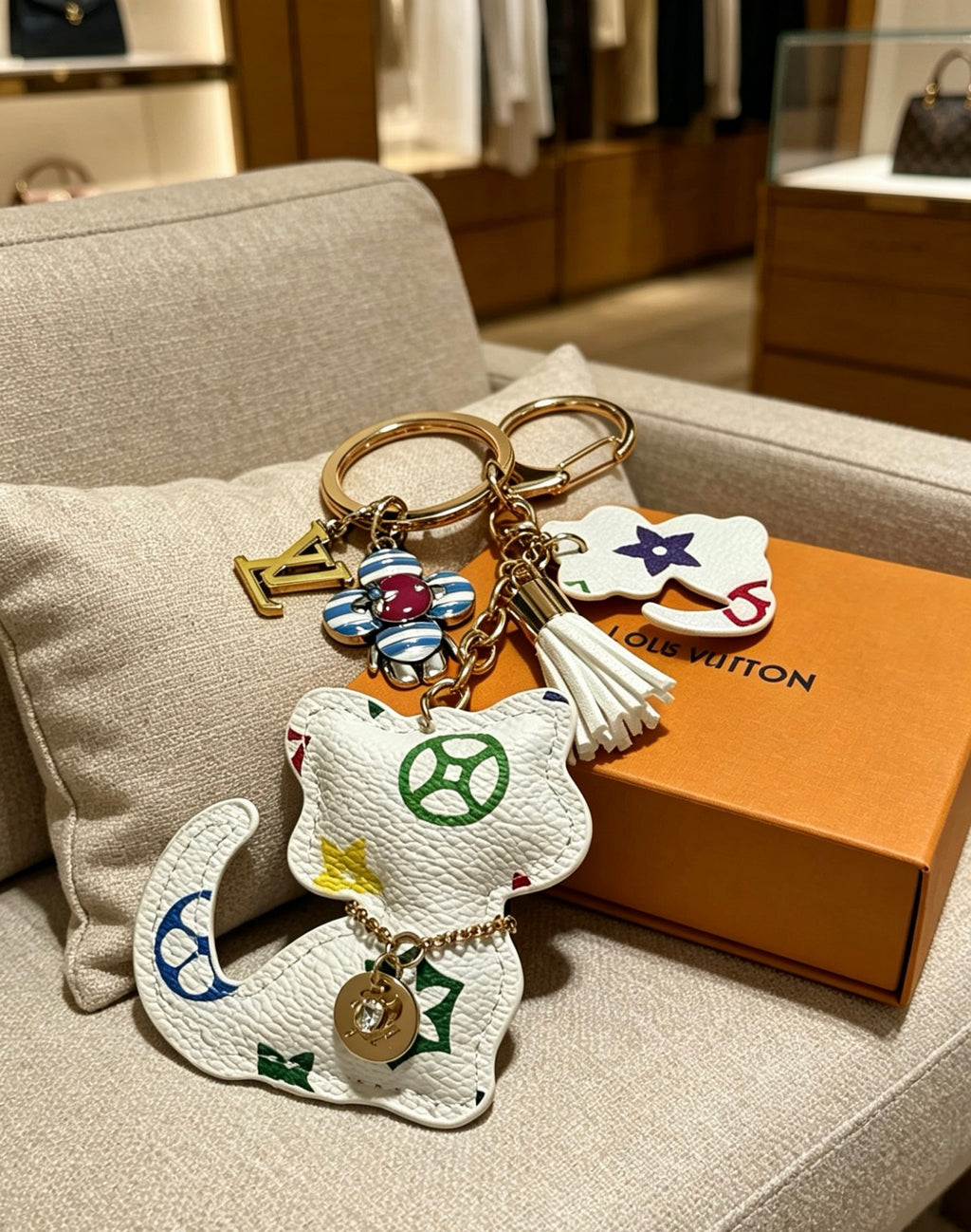 Louis Vuitton White Monogram Bear Keychain - album image 5
