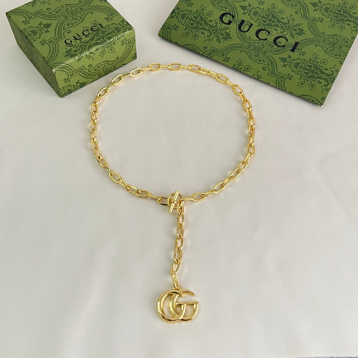 Gucci Gold-Tone Round Medallion Pendant Necklace - album image 2