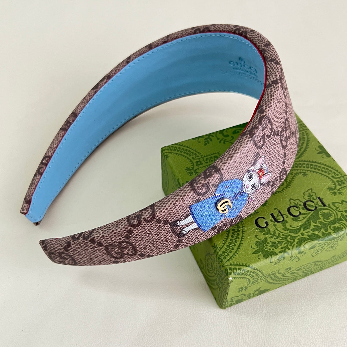 Gucci Blue Monogram Leather Bracelet - album image 2