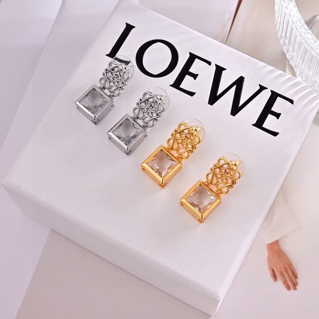 Loewe Crystal Square Anagram Earrings - product image 1