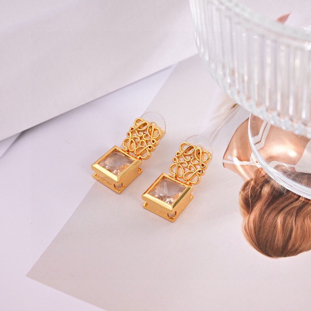 Loewe Crystal Square Anagram Earrings - product image 3