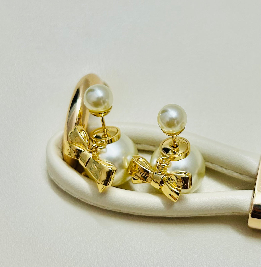 Dior Pearl-Look Bow-Accent Earrings - product image 10