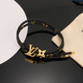 Louis Vuitton Circle Gold-Tone Leather Bracelet - album image 1