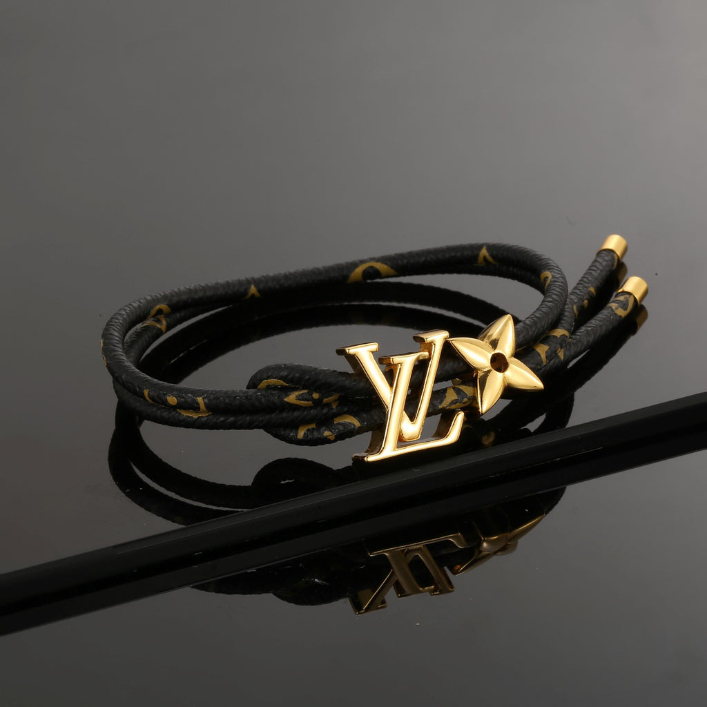 Louis Vuitton Circle Gold-Tone Leather Bracelet - album image 6