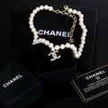 Chanel Interlocking C Pearl Crystal Accent Necklace - album image 1