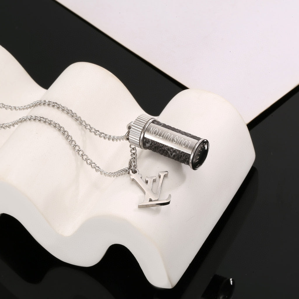 Louis Vuitton Sculpture Monogram V Letter LV Letter Perfume Bottle Chain Necklace - album image 6