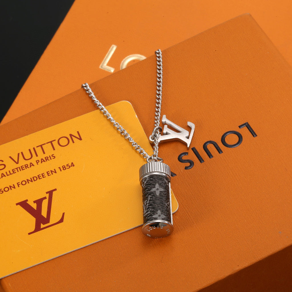 Louis Vuitton Sculpture Monogram V Letter LV Letter Perfume Bottle Chain Necklace - album image 1
