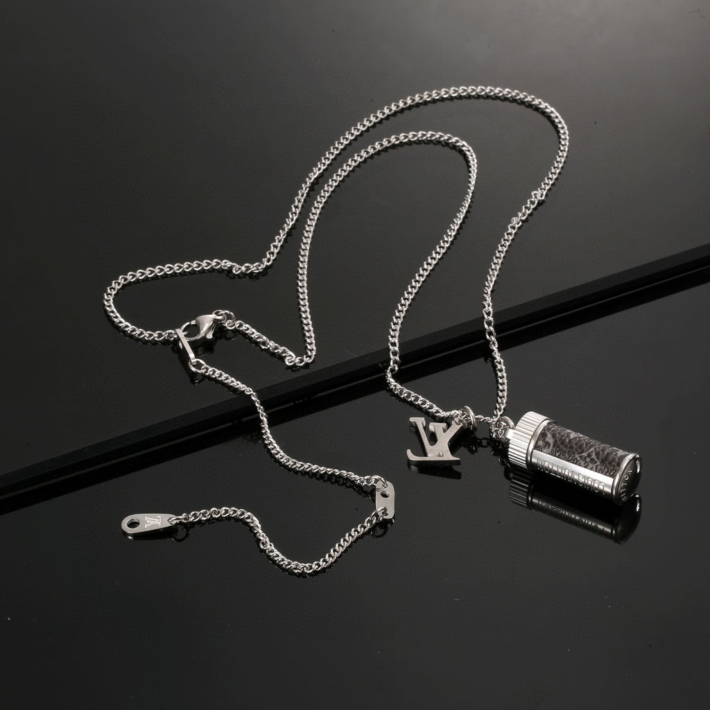 Louis Vuitton Sculpture Monogram V Letter LV Letter Perfume Bottle Chain Necklace - album image 4
