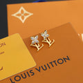 Louis Vuitton Gold-Tone LV and Flower Stud Earrings - album image 1