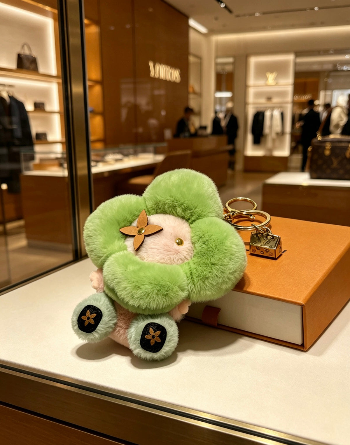Louis Vuitton Green Flower Plush Character Bag Charm - album image 6