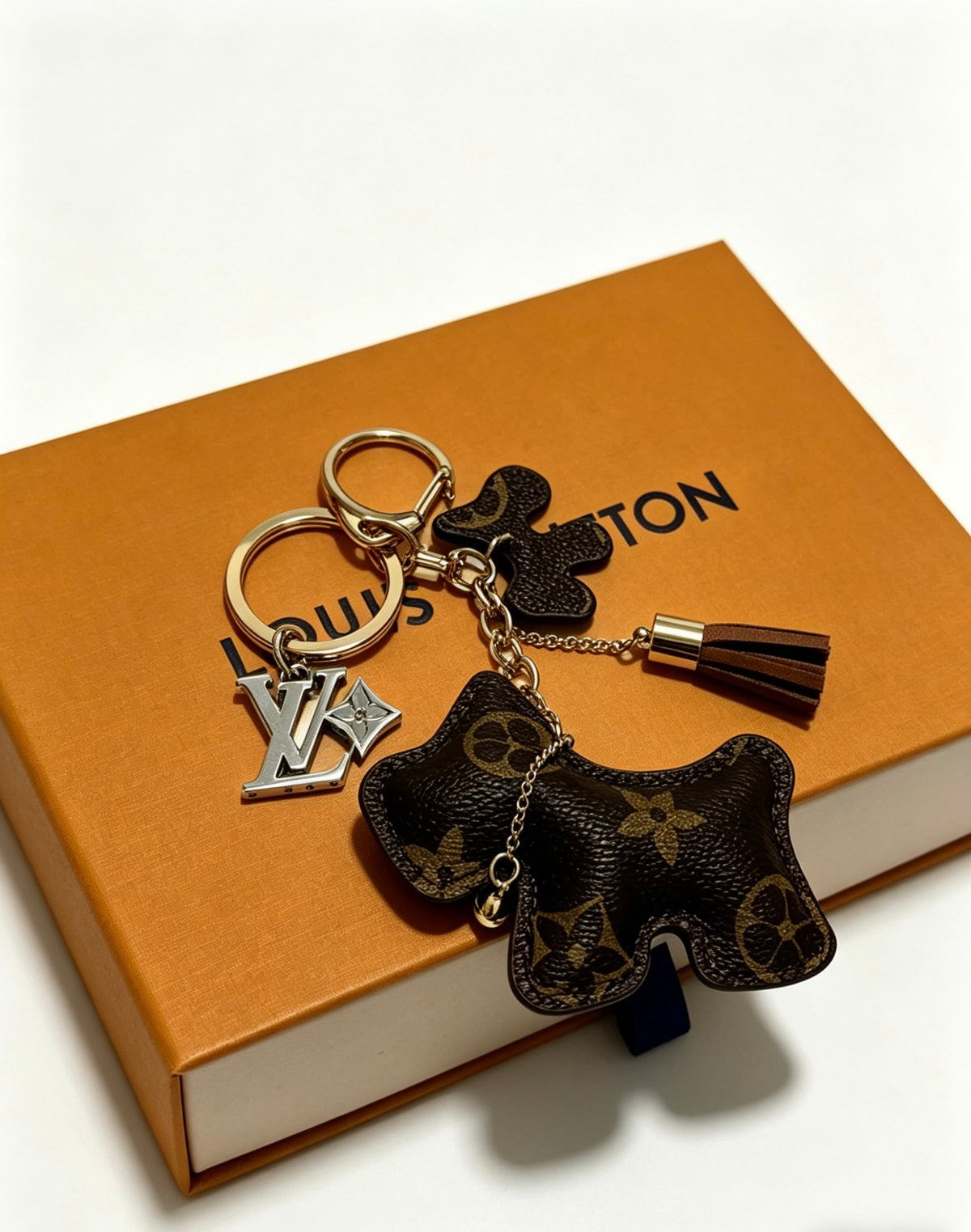Louis Vuitton Black Bear Keychain with Gold-Tone Ring - album image 3