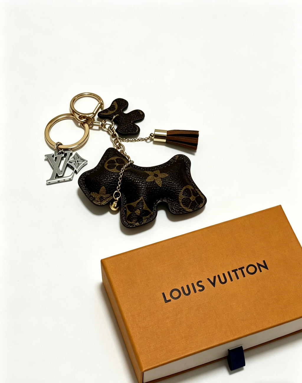 Louis Vuitton Black Bear Keychain with Gold-Tone Ring - album image 2