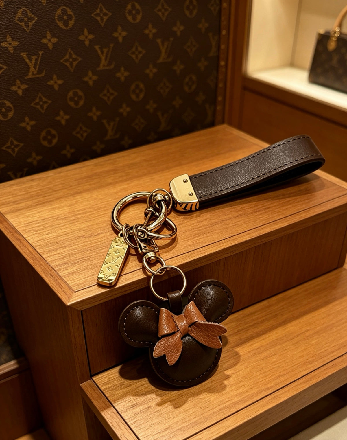 Louis Vuitton Brown Bear Keychain with Dark Strap - album image 4