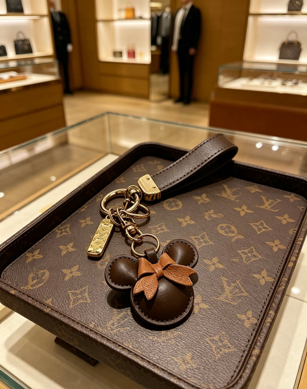 Louis Vuitton Brown Bear Keychain with Dark Strap - album image 6