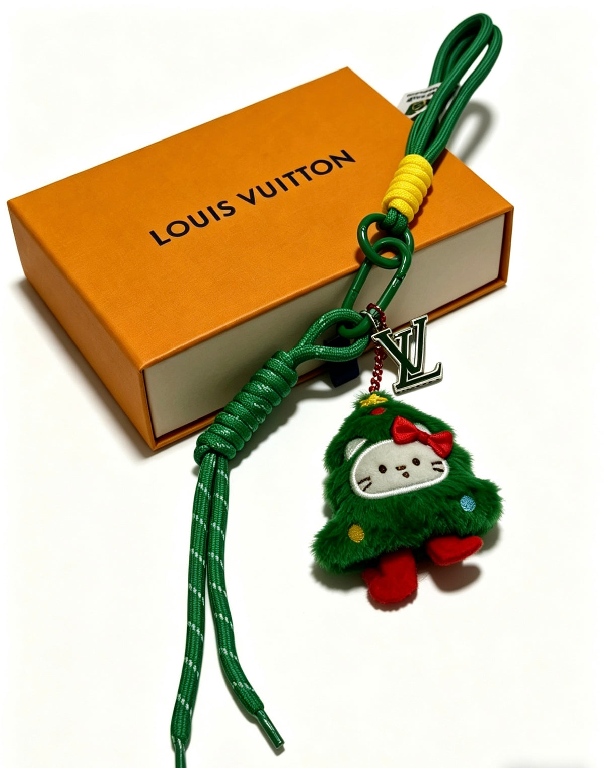 Louis Vuitton Green Strap Keychain with Red and Green Character - album image 2