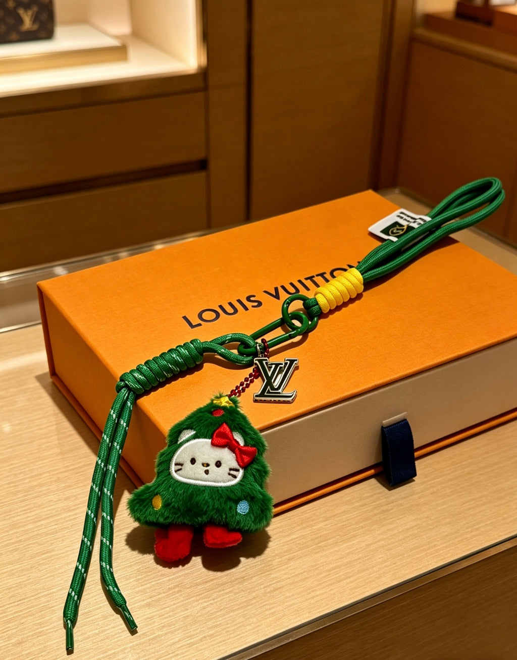 Louis Vuitton Green Strap Keychain with Red and Green Character - album image 4