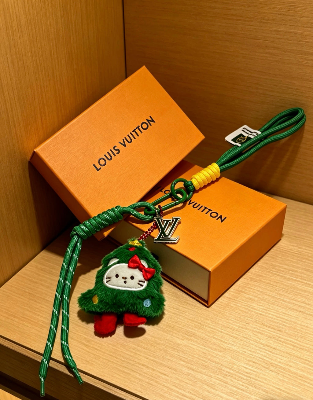 Louis Vuitton Green Strap Keychain with Red and Green Character - album image 6