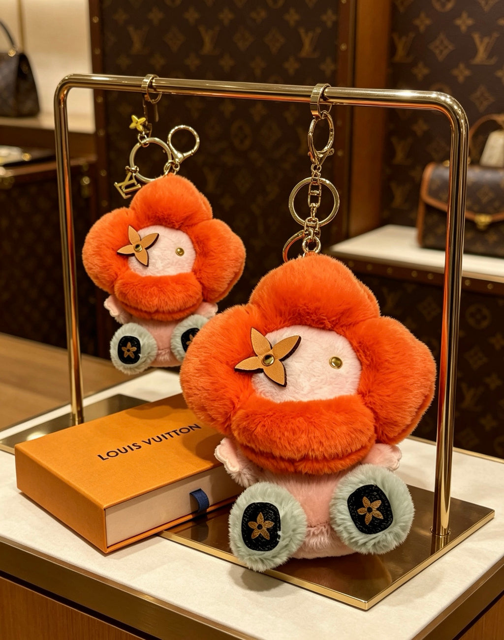 Louis Vuitton Orange Flower Plush Character Bag Charm - album image 6