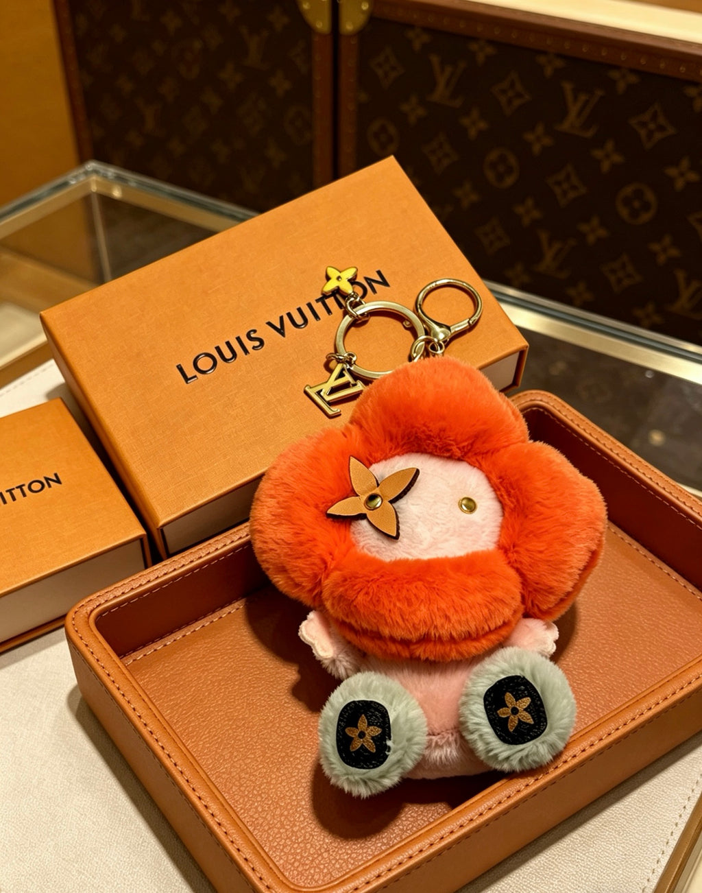 Louis Vuitton Orange Flower Plush Character Bag Charm - album image 4